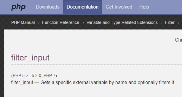 filter_input กำหนดค่าและฟิวเตอร์ตัวแปรภายนอก เช่น ใน PHP