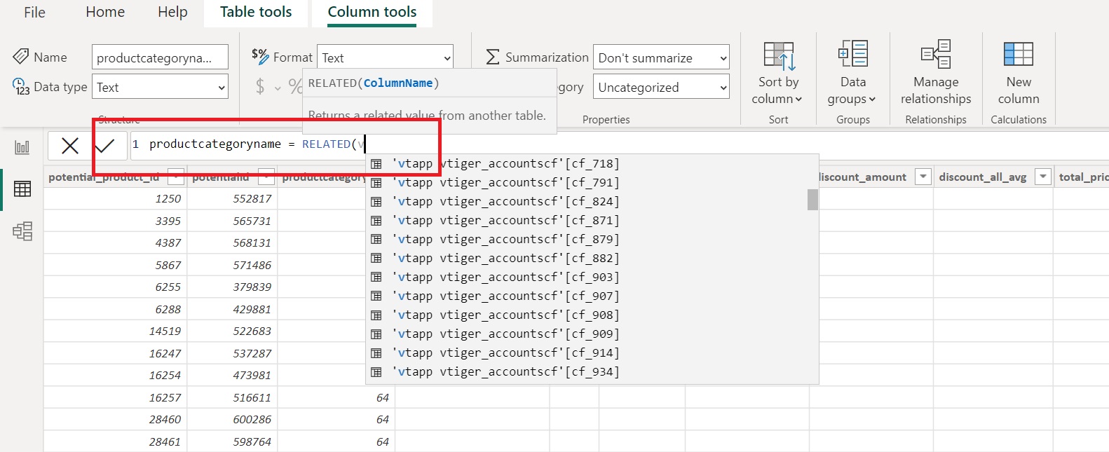 Power BI เพิ่ม column ใหม่จาก relate table - add column from other table